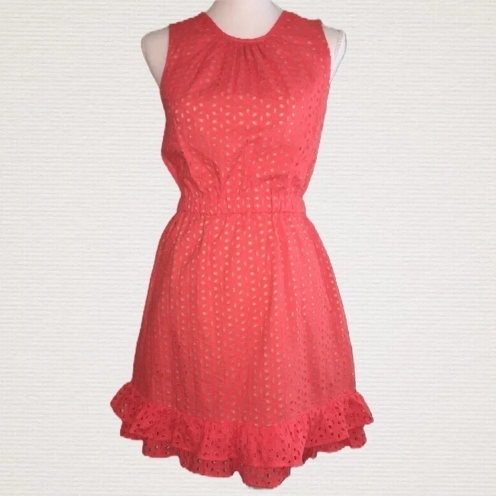 Peter SOM Coral Eyelet Career Sleeveless Dress